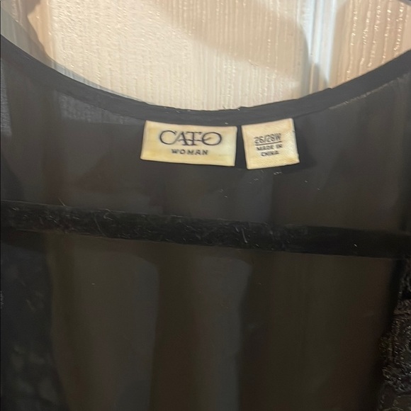 Cato Black Sheer Lace Cardigan - Picture 3 of 5